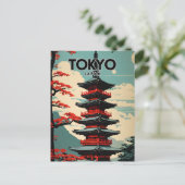 Tokio Japan Nostalgische Retro Reizen Briefkaart (Staand voorkant)