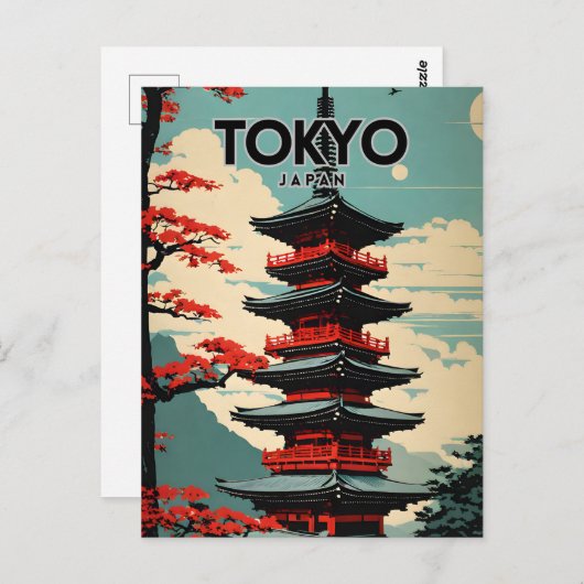 Tokio Japan Nostalgische Retro Reizen Briefkaart (Voorkant / Achterkant)