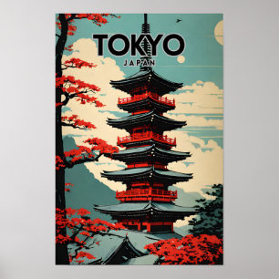 Tokio Japan Nostalgische Retro Reizen Poster