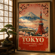 Tokio Japan Oude Reisposter – Retro Kunst aan de M