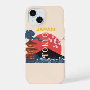 Tokio Japan Reis Kunst, Retro Reis Kunst iPhone 15 Case