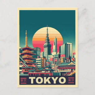 Tokio Japan reis RETRO cadeaus Briefkaart