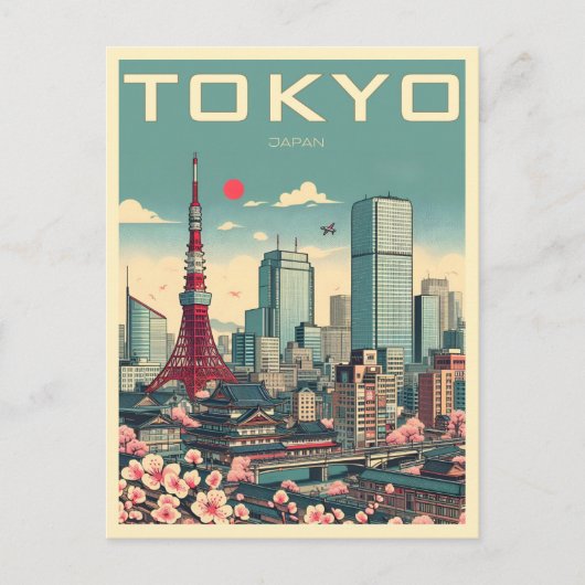 Tokio Japan reis vintage geschenken Briefkaart (Voorkant)