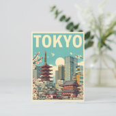 Tokio Japan reis vintage geschenken Briefkaart (Staand voorkant)