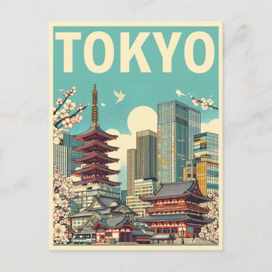 Tokio Japan reis vintage geschenken Briefkaart (Voorkant)