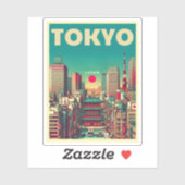 Tokio Japan reis vintage geschenken Sticker (Vel)