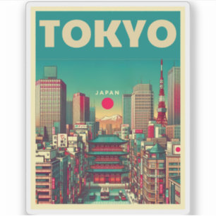 Tokio Japan reis vintage geschenken Sticker