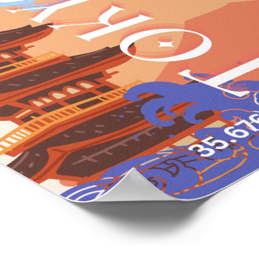 Tokio Japan Reiskunst Poster (Hoek)