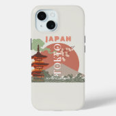 Tokio Japan Reiskunst, Retro Reiskunst Case-Mate iPhone Case (Achterkant)