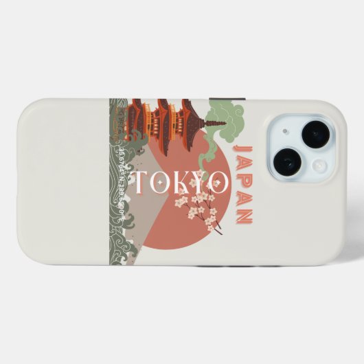 Tokio Japan Reiskunst, Retro Reiskunst Case-Mate iPhone Case (Achterkant (horizontaal))