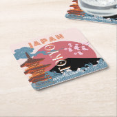 Tokio Japan Reiskunst, Retro Reiskunst Kartonnen Onderzetters (Schuin)