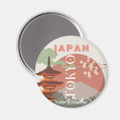 Tokio Japan Reiskunst, Retro Reiskunst Magneet (Voorkant / Achterkant)