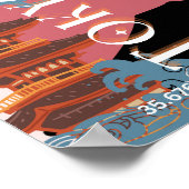 Tokio Japan Reiskunst, Retro Reiskunst Poster (Hoek)