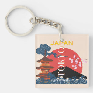Tokio Japan Reiskunst, Retro Reiskunst Sleutelhanger