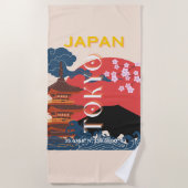 Tokio Japan Reiskunst, Retro Reiskunst Strandlaken (Voorkant)