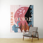 Tokio Japan Reiskunst, Retro Reiskunst Wandkleed (In situ)