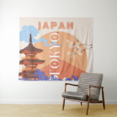 Tokio Japan Reiskunst Wandkleed (In Situ (horizontaal))