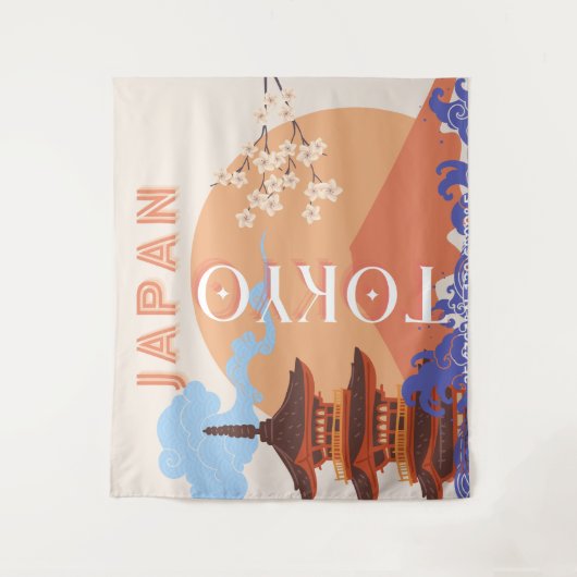 Tokio Japan Reiskunst Wandkleed (Voorkant)