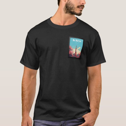 Tokio Japan Reisposter T-shirt (Voorkant)