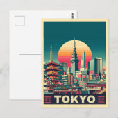 Tokio Japan reizen RETRO geschenken Briefkaart (Voorkant / Achterkant)
