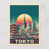 Tokio Japan reizen RETRO geschenken Briefkaart (Voorkant)