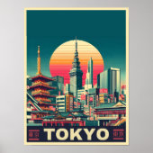 Tokio Japan reizen RETRO geschenken Poster (Voorkant)