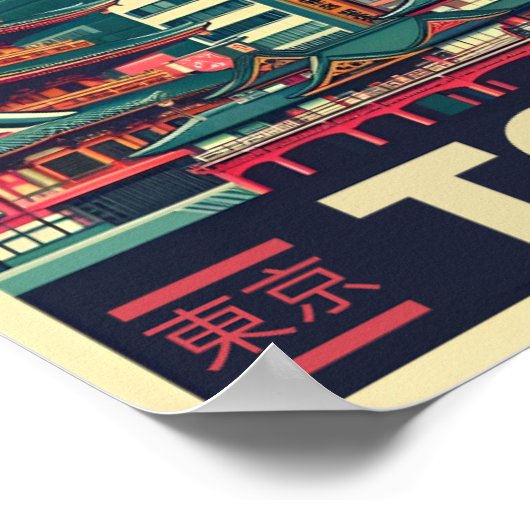 Tokio Japan reizen RETRO geschenken Poster (Hoek)