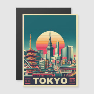 Tokio Japan reizen RETRO magnitic card geschenken