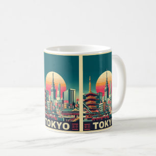 Tokio Japan reizen RETRO magnitic card geschenken Koffiemok