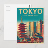 Tokio Japan reizen vintage geschenken  Briefkaart (Voorkant / Achterkant)