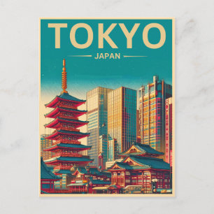 Tokio Japan reizen vintage geschenken Briefkaart