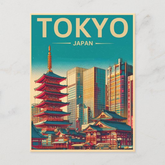 Tokio Japan reizen vintage geschenken  Briefkaart (Voorkant)