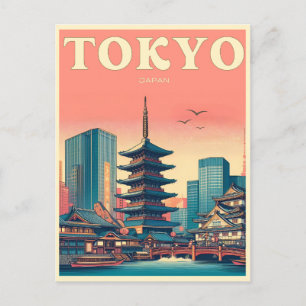 Tokio Japan reizen vintage geschenken  Briefkaart
