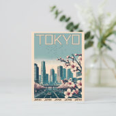 Tokio Japan reizen vintage geschenken Briefkaart (Staand voorkant)