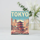 Tokio Japan reizen vintage geschenken Briefkaart (Staand voorkant)