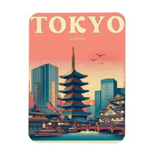 Tokio Japan reizen vintage geschenken Magneet