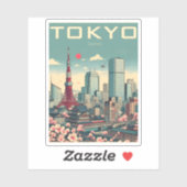 Tokio Japan reizen vintage geschenken Sticker (Vel)