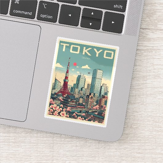 Tokio Japan reizen vintage geschenken Sticker (Detail)