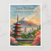 Tokio Japan Save The Date Trouwkaart Aangepast Briefkaart (Voorkant)