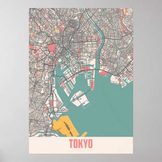 Tokio - Japan - Stadskaart Poster (Voorkant)
