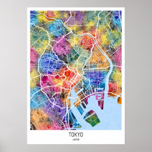 Tokio Japan Stadsplattegrond Poster