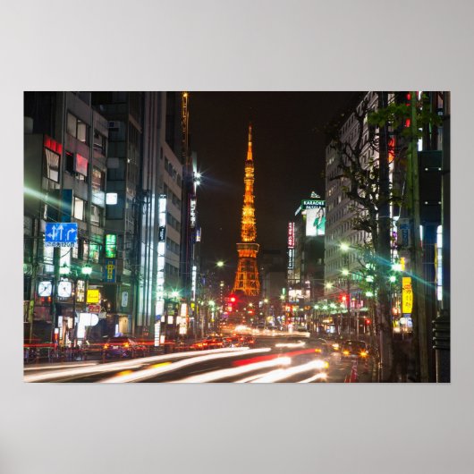 Tokio, Japan. Tower is een communicatie Poster (Voorkant)