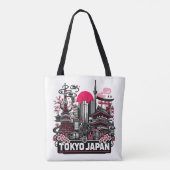 Tokio Japan Vakantie Tote Bag (Achterkant)