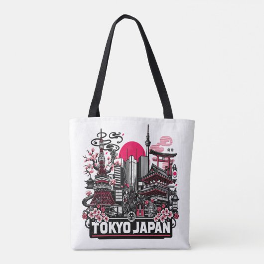 Tokio Japan Vakantie Tote Bag (Achterkant)