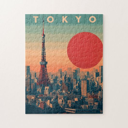 Tokio Japan vintage Legpuzzel (Verticaal)