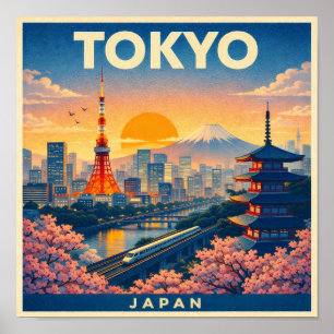 Tokio Japan Vintage Reisposter Poster