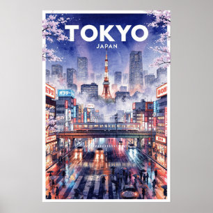 Tokio Japan Vintage Reizen Poster