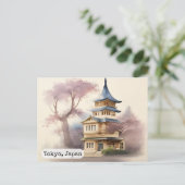 Tokio, Japan  Waterverf Reizen Briefkaart (Staand voorkant)