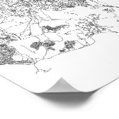 Tokio, Japan (zwart op wit) Poster (Hoek)