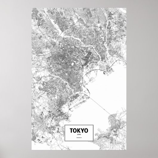 Tokio, Japan (zwart op wit) Poster (Voorkant)